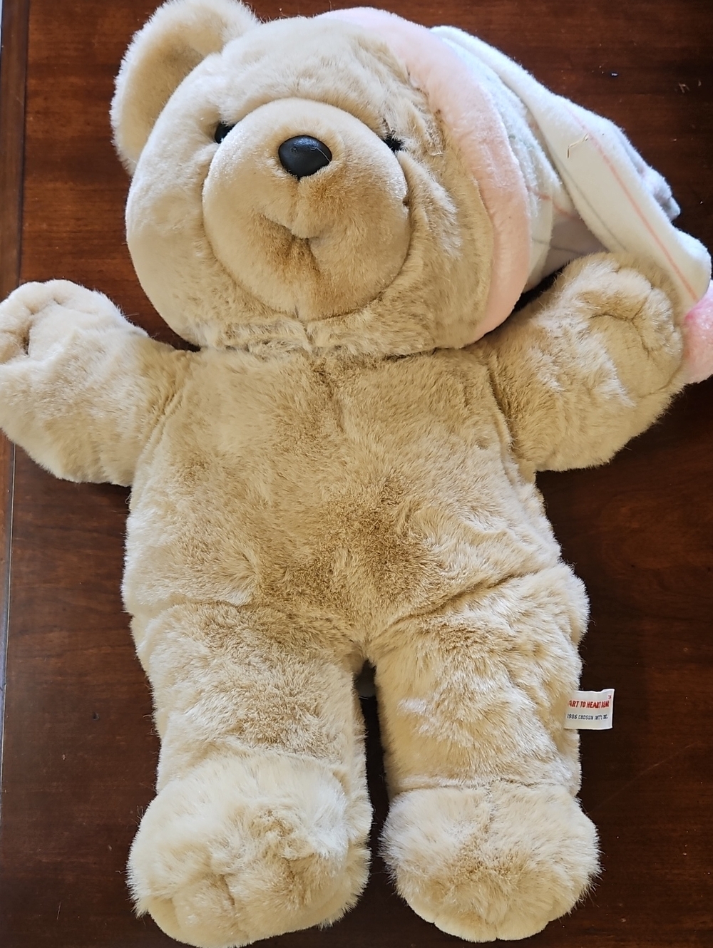 Chosun Int'l Inc. Heart To Heart Bear Vintage 1987 Plush Stuffed Bear VGUC